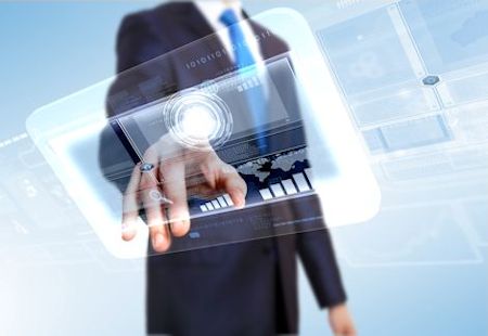 Image of a person using touch screen